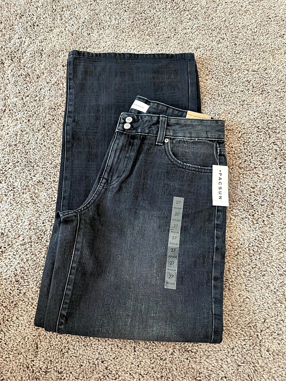 Pacsun Casey Low Rise Baggy Jeans in Black Waist 27 NWT